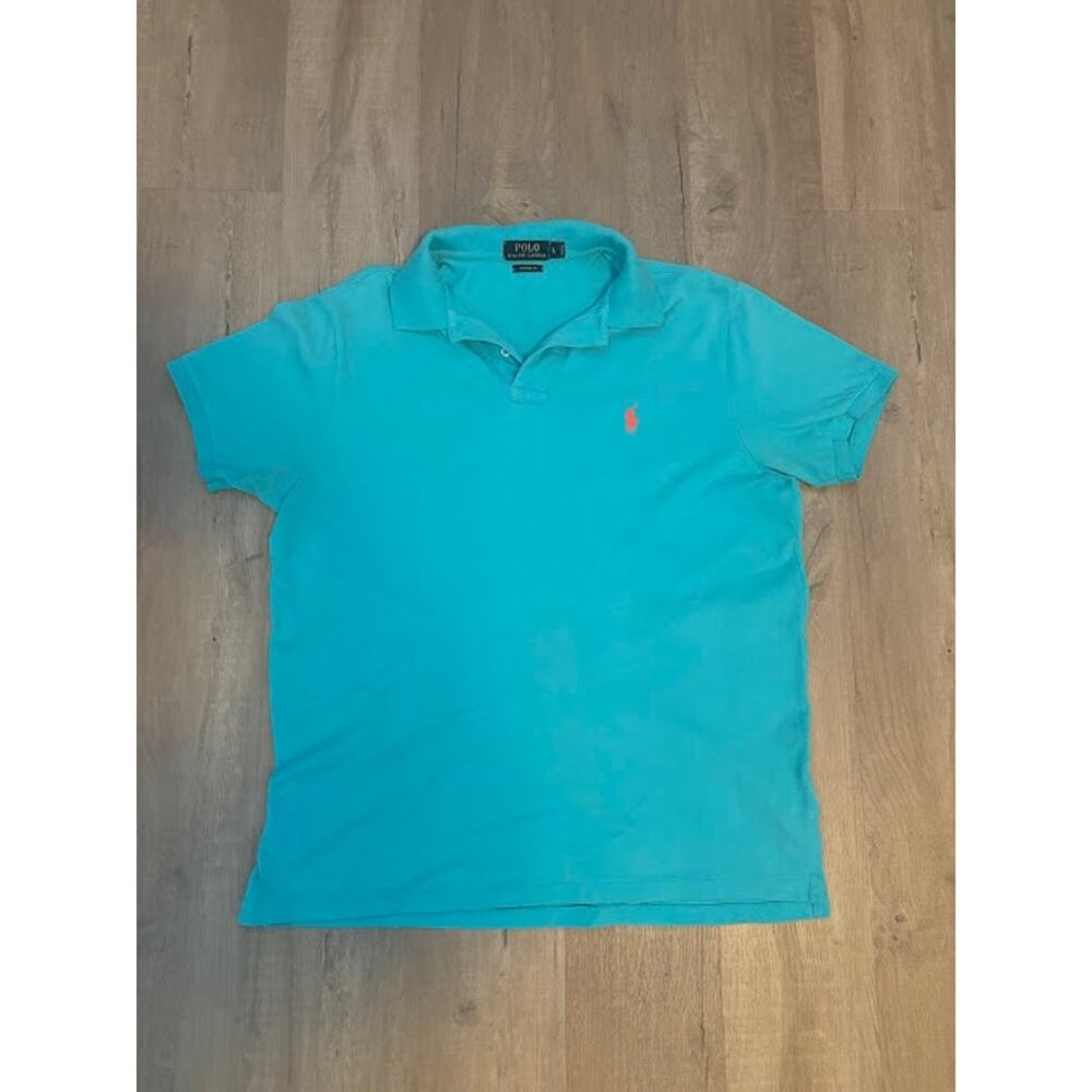 Polo Ralph Lauren Dress Shirt Custom Fit Light Blue Size Large Men's